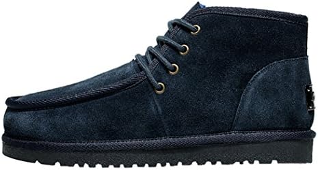 Mulinsen Christmas Men's New Winter Fashion Classic High Velvet Leisure Boots(9.5D(M)US,blue)