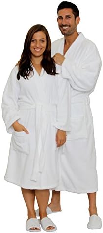 Terry Cloth Robe 100% Cotton Terry Kimono Bathrobe Terry Kimono Spa Robe White XX Large