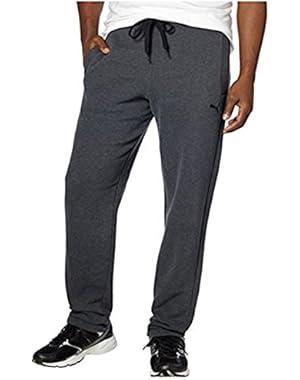 MEN'S FLEECE SWEATPANTS WITH DRAWSTRING AND POCKETS (Small, Dark Heather Gray)