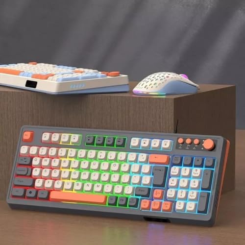 Teclado e Mouse Gamer, Alta Precisão RGB LED Rainbow USB para PC, PS4, PS5 e Xbox Versão Atualizada 2.0, Sem Atraso ao Teclar, Sem delay.