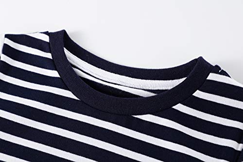 BIBNice Boys Clothes Sets Toddler Outfits Cotton Tee and Shorts Set Stripe 2t