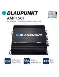 Blaupunkt 1500 W, monoblock   Amplificador de 1 canal (amp1501)
