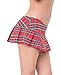 Lziizl Women Role Play Schoolgirl Skirt Lingerie Mini Plaid Pleated Skirt Dress Red S