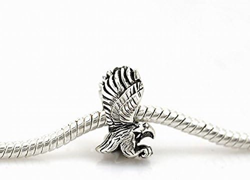 De Buman Sterling Silver Eagle Charm Bead-fits Charm Bracelets