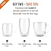 Double Wall Coffee Mug Set of 2, 13.5 oz - Dishwasher & Microwave Safe - Clear, Unique & Insulated Glass with Handle