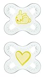 MAM Newborn Latex Start Orthodontic Pacifier, Unisex, 0+ Months, 2-Count