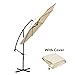 Offset Umbrella Cantilever Patio Umbrella 10 ft Outdoor Market Hanging Umbrellas & Crank With Cross Base And Cover, 8 Ribs (Beige)