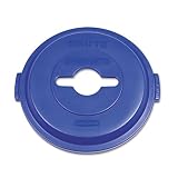 Rubbermaid Commercial Brute Plastic Single Stream Recycling Top, for 32 Gallon Container, 22.9-Inch Length X 9-51/64-Inch Width X 23-19/64-Inch Height, Blue (1788380)