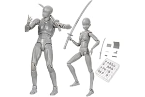 GENERIC AHOHOS Figure Model PVC Action Figure Drawing Models Figure Artist Draw Painting Model Mannequin Jointed Doll, Drawing Mannequin Figure Models for Artists (Gray Male+Female)