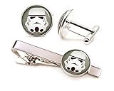 Stormtrooper Cufflinks, Star Wars Tie Clip, Stormtroopers Jewelry, Jedi Cuff Links, Darth Vadar, Death Star, Wedding Party