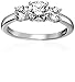 Amazon Collection Platinum-Plated Sterling Silver Round-Cut Swarovski Zirconia Three-Stone Anniversary Ring