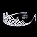 Thmyo Rhinestones Crystal Wedding Bridal Pageant Hair Jewelry Princess Tiara Crown Birthday Headband (Silver)