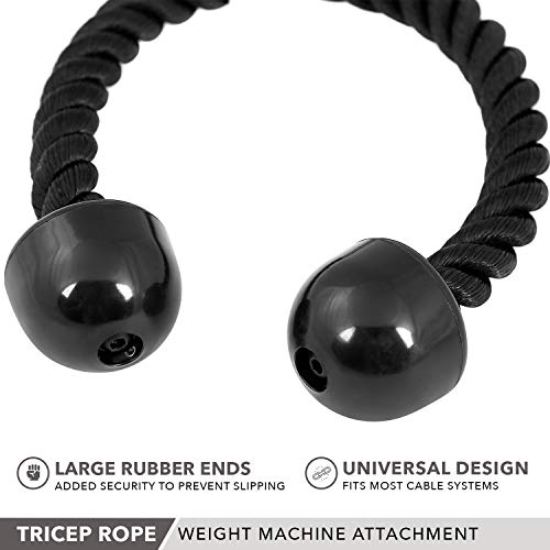 Day-1-Fitness-Tricep-Rope-with-Nylon-27-Steel-Attachment-Rubber-Ends-for-Cable-Attachment-Easy-Grip-Non-Slip-Rope-Pull-Down-Attachment-for-Triceps-Biceps-Back-Equipment-for-Weight-Lifting