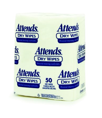 Attends 2503 Dry Wipes, Medium Weight, 10