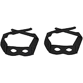 Honkenda Black Robber Bandit Eye Mask for Men Women, Fancy Dress Masquerade Mask, Black Thief Costume Mask Accessory for Halloween Christmas Carnival Prom Ball Cosplay Party (2 Pack)