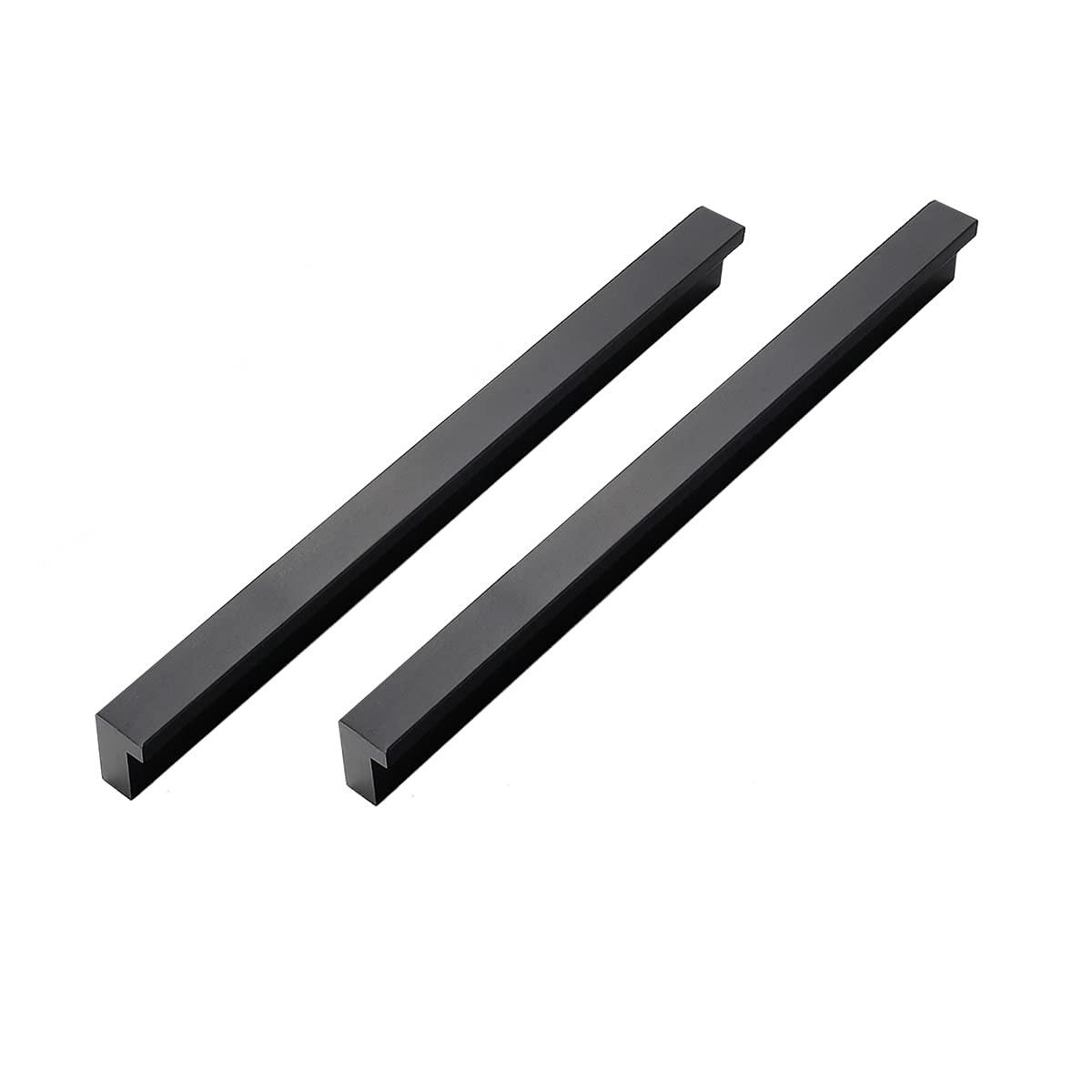 Qrity 2 Units L 90° Kitchen Cupboard Cabinet Door Handle, Aluminium Furniture Handles, Hole Spacing 224mm Kitchen Drawer Hardware Pulls