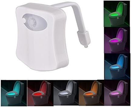Squaad motion activated toilet bowl light with led sensor, human body motion sensing toilet night light with 8 colors