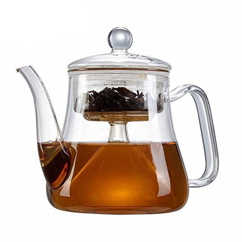Hiware Steam Glass Teapot, Pyrex Teapot with Infuser, Stovetop Safe, 1