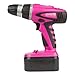 The Original Pink Box PB18VNIC Pink 18V Cordless NiCad Drill with Battery, Charger, Bits, and Storage Case