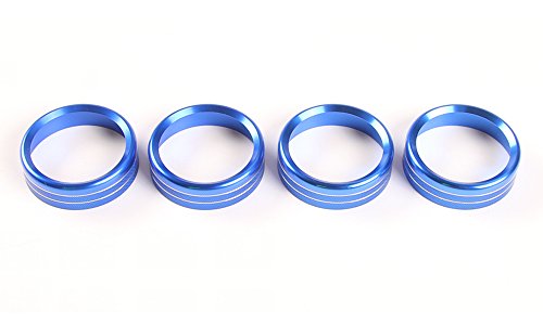 Aluminum Alloy Car Inner side Air Conditioner Switch Knob Ring Cover Trim For Ford F150 XLT 2016 2017 2018 (Blue) - Thumbnail 2