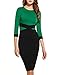 ANGVNS Women's 3/4 Sleeve Elegant Colorblock Business Cocktail Party Pencil Dress