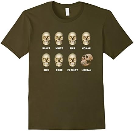 Men's 8 Skulls of Modern America Funny Shirt 2XL Olive