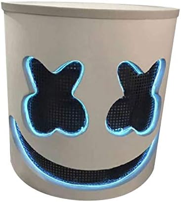 SDUQAN DJ Mask, DJ Marshmellow Mask for Kids/Adults, EVA Non Smell Halloween Christmas Party Supplies Led Full Head Musical Festival Novelty Gifts