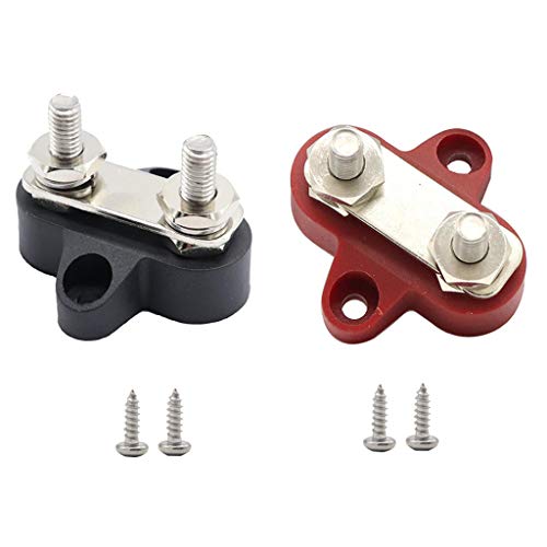 B Blesiya 2 Pieces 48VDC Bus Bar Boat Electrical Dual Type M6 Terminal Stud Bus Bar