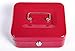 Jssmst Locking Medium Steel Cash Box with Money Tray,Lock Box,Red