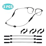 3Pcs Glasses Straps, Adjustable Eyewear Retainer- Holder with 6 Anti-Slip Hooks Glasses Straps-for Sports Sunglasses Retainer, Eyeglass Chain, Glasses Lanyard String