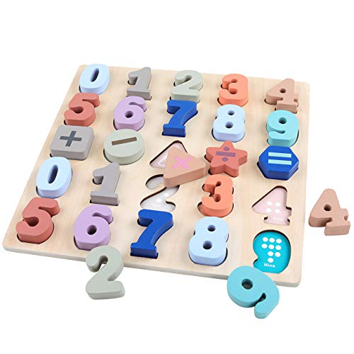 GEMEM Wooden Alphabet ABC Puzzles Upper Case Letter and Number Learning Board Educational Toys for Toddlers Boys Girls Pack of 2 - Thumbnail 2