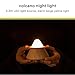 Jhua Creative Volcano Sharp Design Smart Night Light USB LED Wooden Night Light Energy Saving Table Lamp Children Desk Bed Beside Lamp with Switch for Baby/Kids/Adults Bedroom