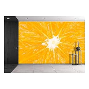 Close Up Orange Fruit Background - Removable Wall Mural | Self-Adhesive Large Wallpaper - 66x96 inches