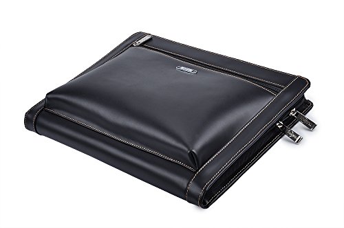 Leather Portfolio with Notepad Space for 10.5-inch / 11-inch iPad, Padfolio Case Business Zippered Organizer Document Folder with Letter Size Notepad Holder