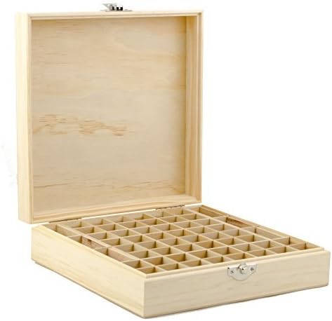 Wooden Essential Oil Box - Holds 52 (5-15 ml) & 6 (10ml Roll-On) Essential Oil Bottles - Perfect Essential Oils Case for Presentations - Protects Your Oils From Damaging Sunlight by Aroma Designs