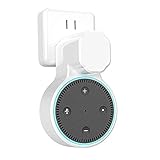 Echo Dot Wall Mount Outlet Holder for 2nd Generation, YIHUNION Hanger Bracket Stand Case for Home Voice Assistants, A Space Saving Solution for Smart Home Speakers Without Messy Wires Screws (White)