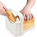 Bread Cutter Guide - Bread Slicing Guide Adjustable Folding Bread Slicer Toast Slicer Toast Cutting Guide Handed Bread Machine Bread Maker for Homemade Bread Bagel Loaf Sandwich White
