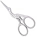 BROSHAN Plated Gold Crane Scissors Sewing Classic Stork Scissors Embroidery Crafe Small Scissors for Needle Work (Silver)