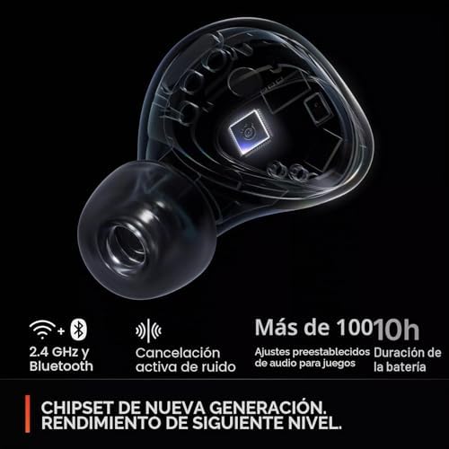 Arctis GameBuds™ para Xbox - Auriculares inalámbricos para Juegos - 2,4 GHz + BT5.3 - Modo ANC/Transparencia - Resistencia al Agua IP55-40 Horas de autonomía - Carga inalámbrica - Xbox,