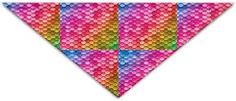Rainbow Mermaid Fish Scales Baby Pet Triangle Head Scarfs Dog Scarves Puppy Triangle 18.5" X 12" X 7.5"