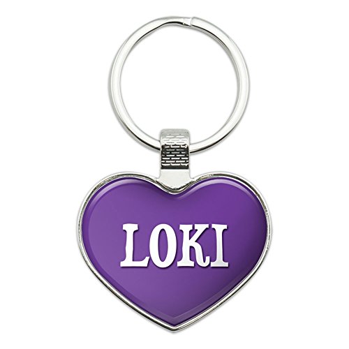 Graphics and More Metal Keychain Key Chain Ring Purple I Love Heart Names Male L Lev - Loki