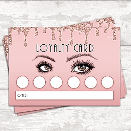 Loyalty Cards Beauty Lashes Nails Business (Pack of 50) (Lashes)