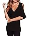 ZANZEA Womens Sexy Off Shoulder Deep V Neck Short Sleeve Slim Blouse Tops