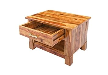 Modern Farmhouse Solid Wood Nightstand with Drawer