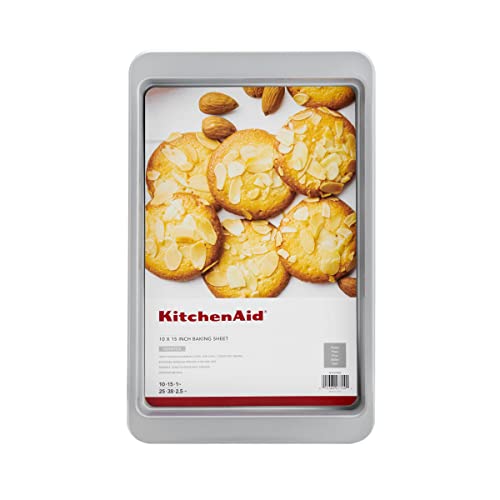 KitchenAid Nonstick Aluminized Steel Baking Sheet, 10x15Inch, Silver