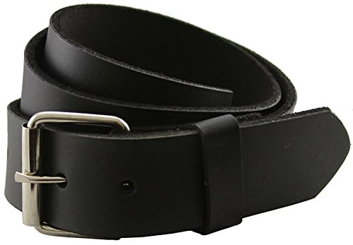 Seris -100% Solid Genuine Leather Belt with Metal Roller Buckle (40 Black)
