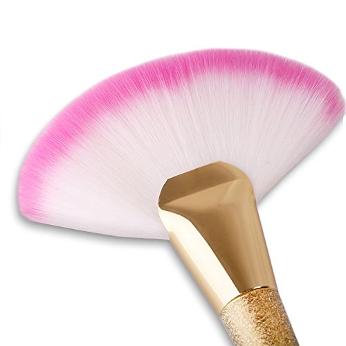 Professional Large Fan Makeup Brushes, Portable Face Highlighting Make Up Brushes Bronzer Cheekbones Brush Cosmetic Make Up Tool (Fan Brush)