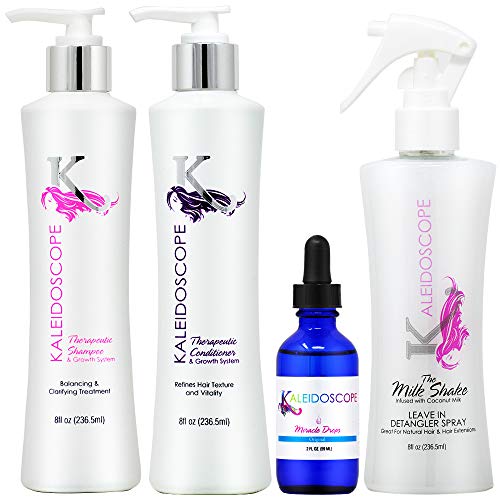 Kaleidoscope Therapeutic Shampoo + Conditioner + Leave in 8oz + Drops 2oz