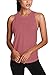 Mippo Women's Sexy Backless Shirt Yoga Tank Tops Twist Open Back Shirt Plain Sleeveless Comfort Summer Workout Tops Gym Crop Tops Activewear for Juniors Dusty Rose M