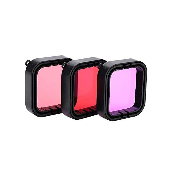 3 STÜCKE Tauchen Objektiv Filter Set für Gopro Hero 5/6 Action Kamera,Optisches Glas Tauchfilter Wasserdichtes Zubehör… – Bild 7